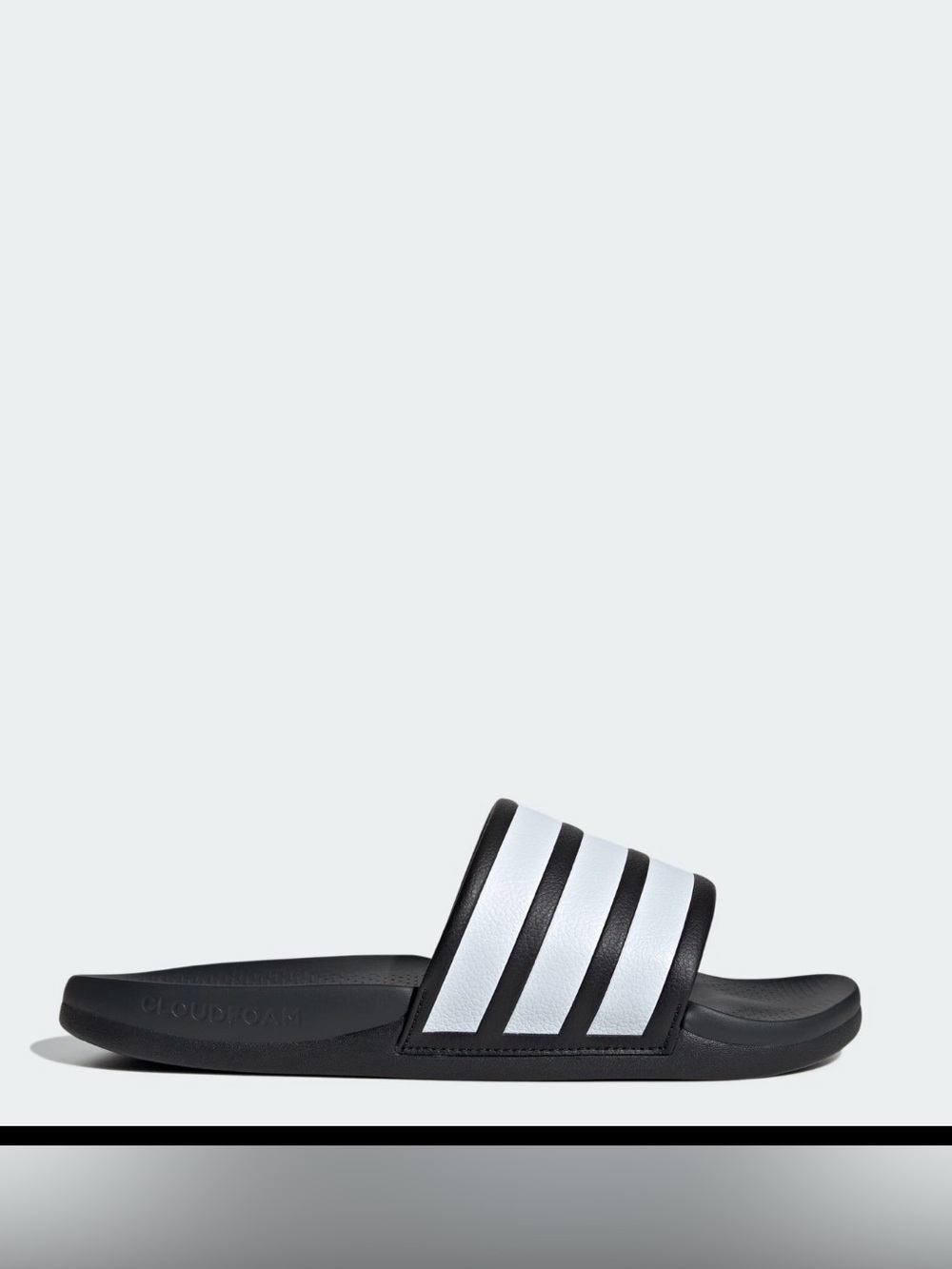 Adidas Men’s Adilette Comfort Slide Sandals Black White Size 7 M US